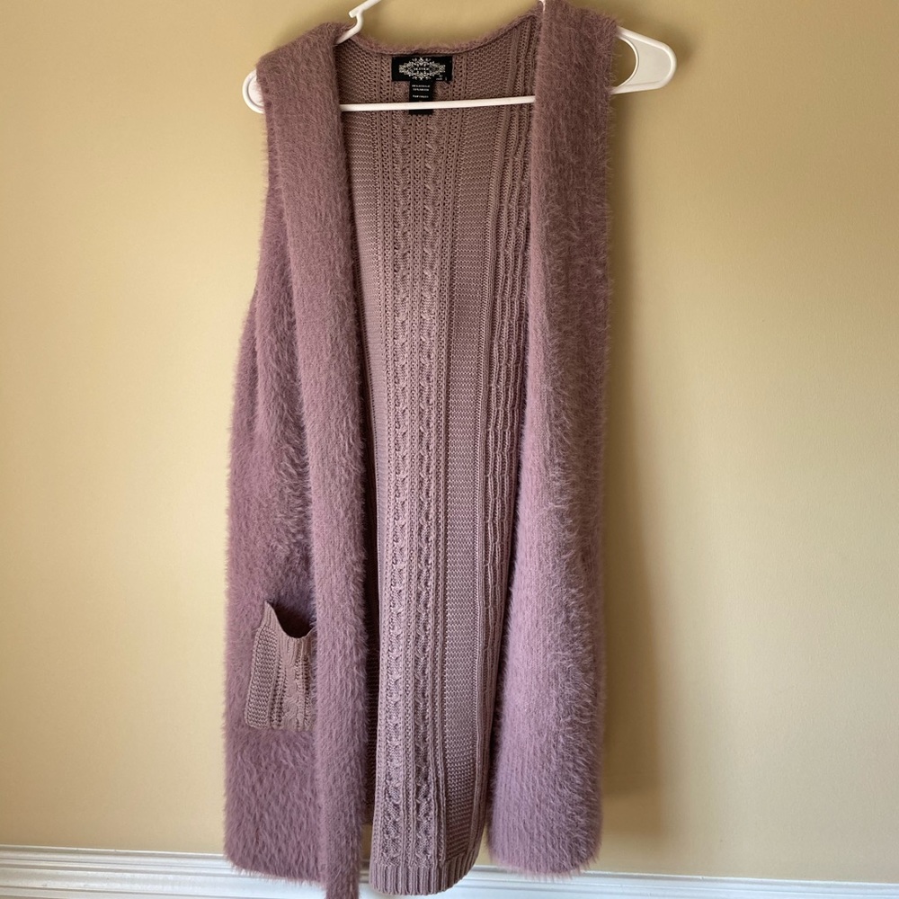 purple cardigan with hoodie